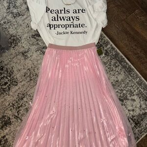 🎀 pink bow and pearl Maxi A-Line Skirt for Cocktail Nights